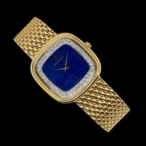 Jaeger-LeCoultre Vintage Uhr 18K Gelbgold Lapis-ZB Ref. 101.157.9