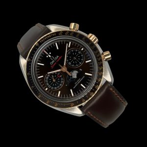 Omega Speedmaster Mondphase Stahl/18K Box Papiere 304.23.44.52.13