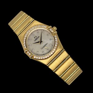 Omega Constellation Manhatten 18K MOP Brillanten Box Ref. 895.1201