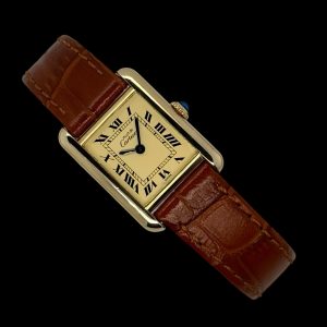 Cartier Tank Vermeil Roman Lemon Dial Sterlingsilber Ref. 3233