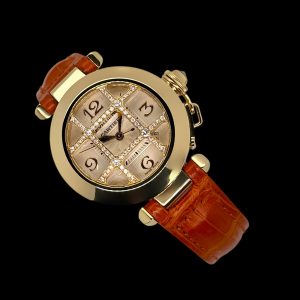 Cartier Pasha 18K Gold Brillantgitter Box Papiere 2520 WJ116056