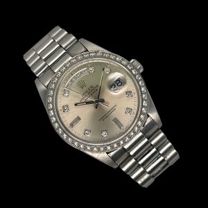 Rolex Day-Date Platin Brillantlünette BJ 1986 Ref. 18046