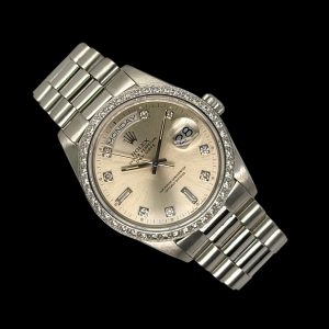 Rolex Day-Date Platin Brillantlünette BJ 1986 Ref. 18046