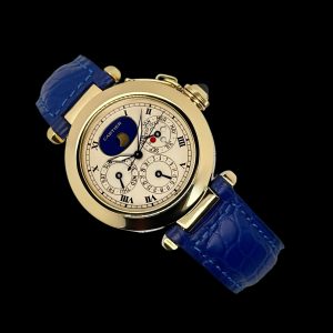 Cartier Pasha Ewiger Kalender 18K Box Papiere 1988 Ref. W3000351