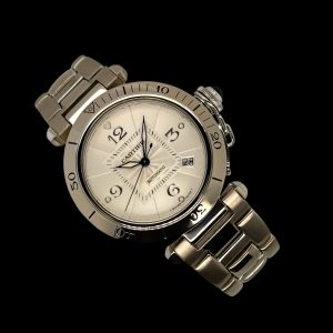 Cartier Pasha Plongeur 38 18K Weißgold Box Ref. 2353 / W30137M9